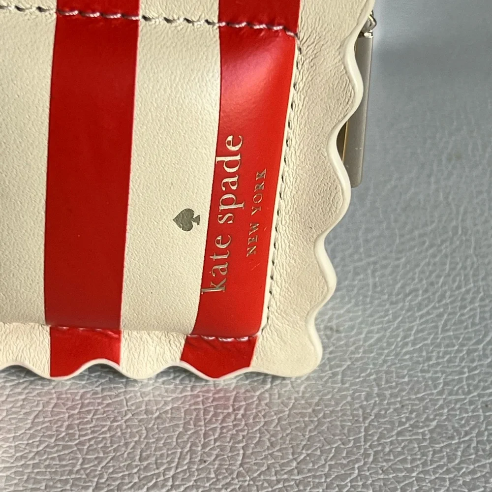 Kate Spade Red and White Striped Coin Purse NEW!! - Picture 7 of 9